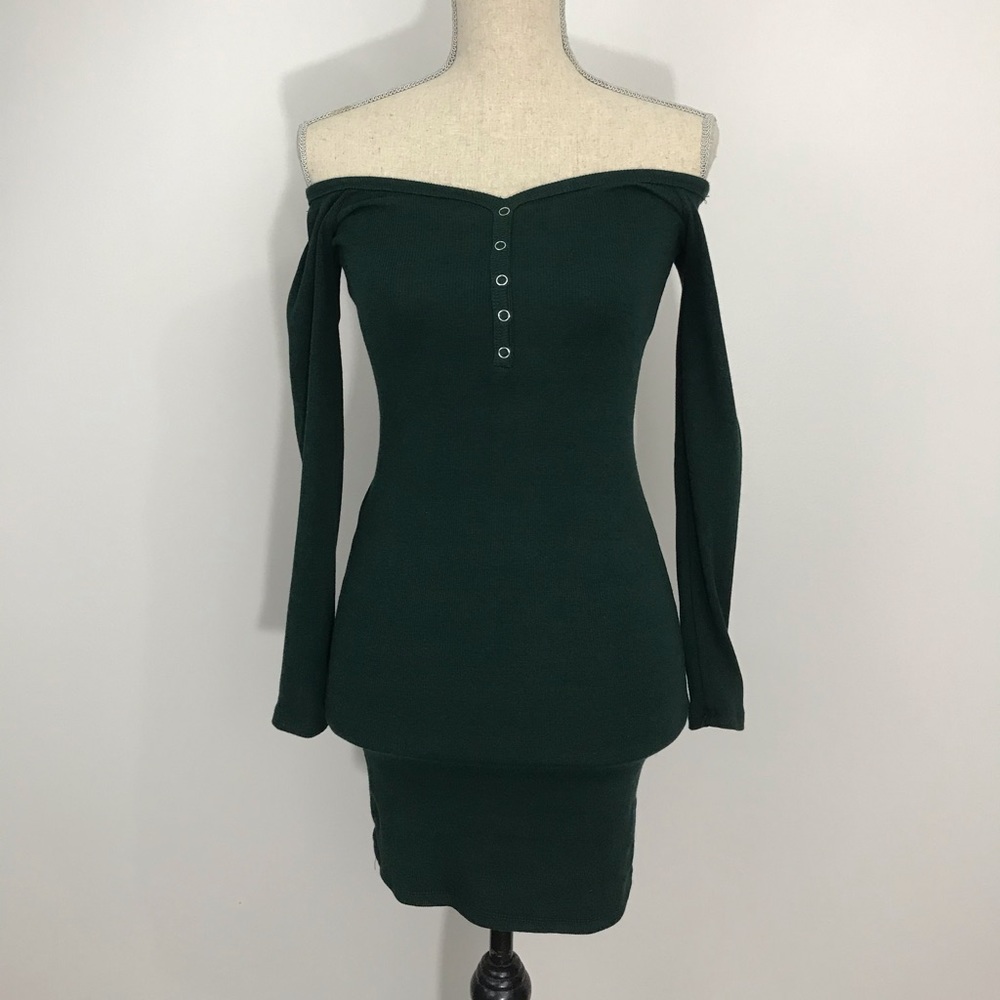 Over the shoulder skin tight dress